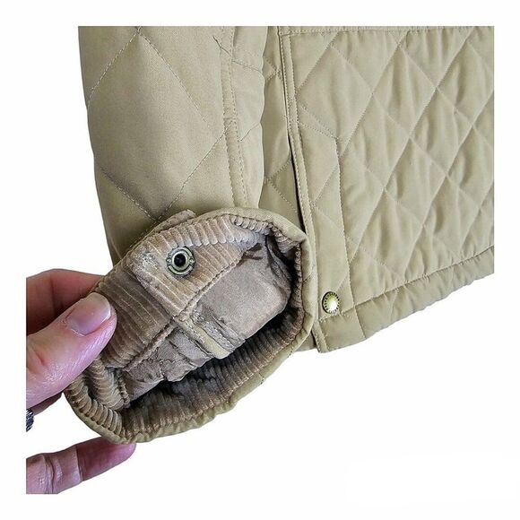 Lauren Ralph Lauren Womens Tan Quilted Corduroy Full Zip Jacket Size PS - Picture 9 of 11
